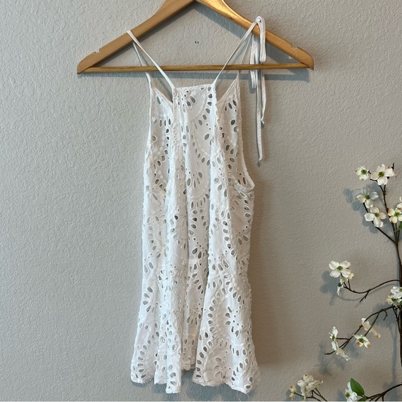 Free People Starry Eyelet White Tunic Top XS - Picture 9 of 10
